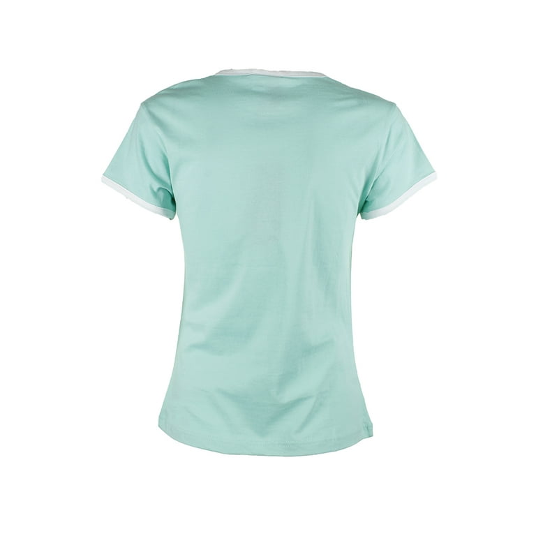Adidas Ladies Short Sleeve Classic Logo Graphic Essential T Shirt Aqua Green S Walmart