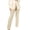 Beige, variant on Women's Pants, Women Casual Solid Mesh Bead Wide Leg Bottoms Comfort and Effortless Style in Women's Casual Pants White M