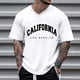 thumbnail image 2 of Camiseta oversize de verano para hombre, cuello redondo, manga corta, estampado urbano, informal - Poliéster/spandex, corte holgado, estilo deportivo/urbano, 2 of 4