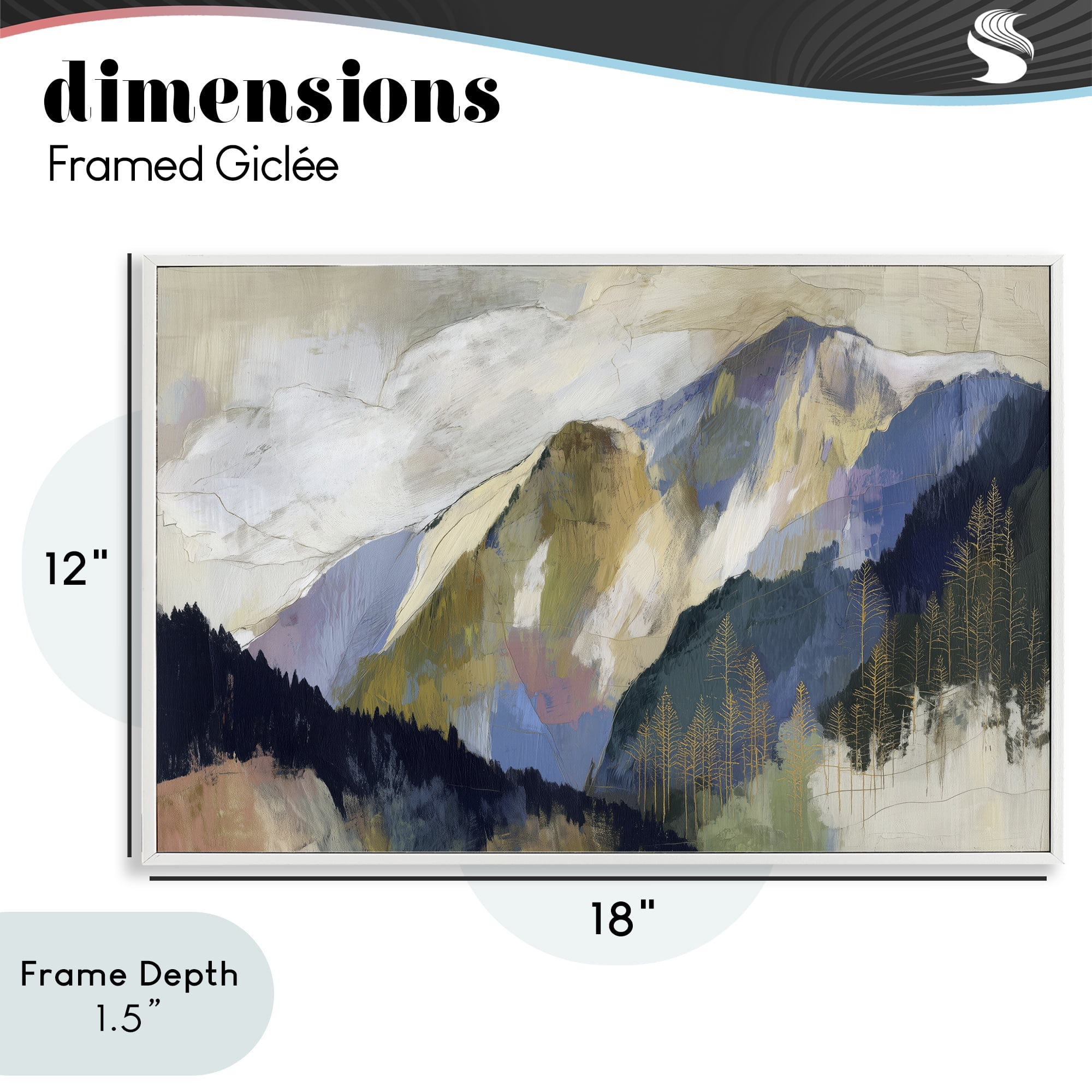 Stupell Industries Mountain Forest Landscape White Framed Giclee Art, design by Chromatic Storm Studio