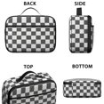 thumbnail image 3 of Gray and White Checkered Pattern Insulated Lunch Bag Teens,Bento School Lunch Bag for Teens for Work,Picnic or Travel 10.6x7.7x4.3 Inches,12 Can Capacity, 3 of 6