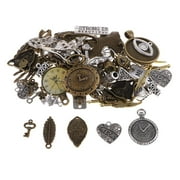 BLESIYA Charms for Jewelry Making 100G Bulk Lot Mixed Smooth Tibetan Alloy