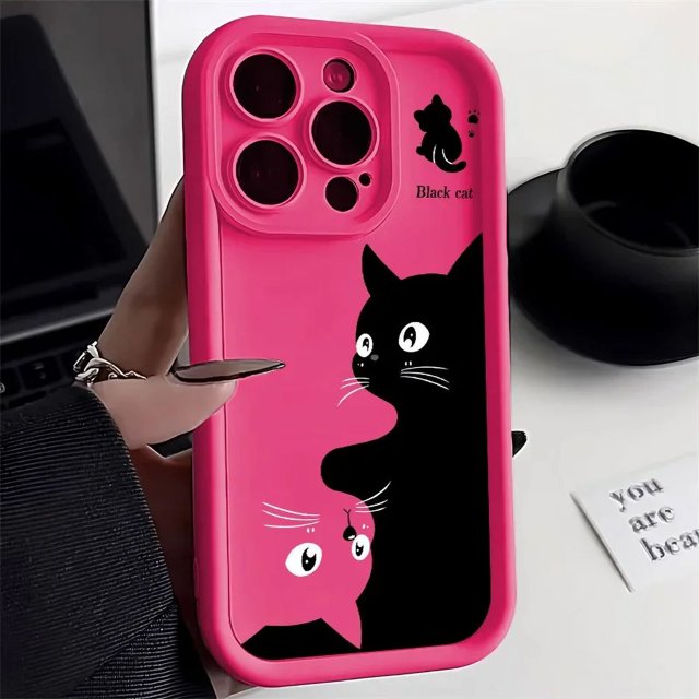 Cute Cartoon Cat Soft Phone Case For iPhone 15 16 Pro Max Cases iPhone 14 13 12 11 Pro Max XS Max XR X 7 8 Plus Shockproof Cover tzw