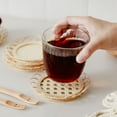 thumbnail image 6 of Bamboo Woven Coaster Drink Cup Coasters Non-slip Pot Holder Dining Table Placemat Home Kitchen Accessories, 6 of 10