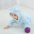 thumbnail image 2 of Newborn Baby Bear Warm Snowsuit, Fleece Cute Unisex Hooded Onesies Romper Jumpsuit Winter Clothes, 2 of 7