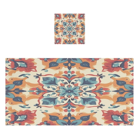 Qxltty Bohemian Motifs Bath and Hand Towel Set 100% Cotton Towels for Bathroom Soft Durable and Absorbent