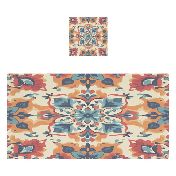 Qxltty Bohemian Motifs Bath and Hand Towel Set 100% Cotton Towels for Bathroom Soft Durable and Absorbent