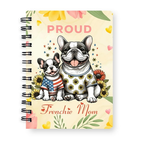 Happy Mother's Day Proud Frenchie Mom French Bulldog Spiral Bound Journal Dog Lover Gifts 5x7in Spiral Notebook - 03003