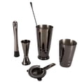 thumbnail image 1 of 5Pcs/Set Black Stainless Steel Boston Cocktail Shaker Measuring Cup Strainer Mixing Spoon Set, 1 of 6