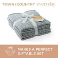 thumbnail image 2 of TOWN & COUNTRY EVERYDAY 4-Piece Textured Windowpane Hand Towel Set, 20"x30", 100% Cotton, Plush & Absorbent 550GSM, Grey, 2 of 9