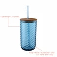 thumbnail image 3 of Beautiful 21-Ounce Tritan Swirl Texture Sipper Tumbler Set, Blue by Drew Barrymore, 3 of 11