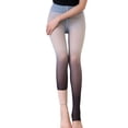 thumbnail image 2 of Slipper Socks with Grippers Women's Winter Warm Fleece Lined Leggings - Thick Velvet Tights Thermal Translucent Pants Black One Size, 2 of 6
