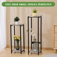 thumbnail image 6 of Extra Tall Plant Stand Indoor,40 Inch Plant Stands,2 Tier Metal Plant Stand with Heavy Duty Wood,Greige and Black, 6 of 12