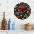 thumbnail image 3 of YAZAOO Decorative Wall Clock Size：25cm Crimson Elegance Design Pattern Clock, 3 of 10