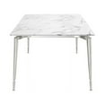 thumbnail image 4 of Posh Living Leroy 90" Marble Dining Table With Metal Legs in White/Silver, 4 of 8