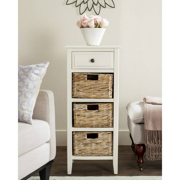 Safavieh Michaela Nautical Side Table W Drawer And 3 Baskets Walmart Com Walmart Com