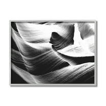 Stupell Industries Abstract Canyon Edge Smooth Rock Black White Gray Framed by Daphne Polselli