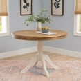thumbnail image 4 of Linon Tobin Pedestal Dining Table, Natural and White, 4 of 10