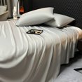 1Piece Set Cool Fabric Sheets Satin Smooth Flat Sheet Double Bed Sheet