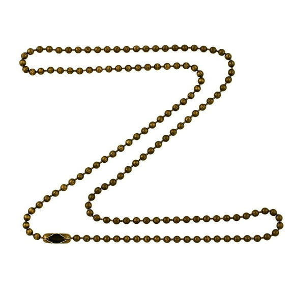 2.4mm Antique Brass Ball Chain Necklace with Extra Durable Color Protective Finish - 18 Inches