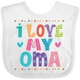 thumbnail image 3 of Inktastic I Love My Oma Granddaughter Girls Baby Bib, 3 of 4