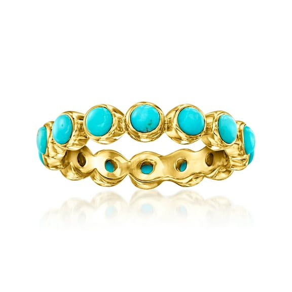 Ross-Simons Turquoise Eternity Band in 18kt Gold Over Sterling, Women's, Adult