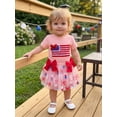 thumbnail image 5 of BemeyourBBs Toddler Baby Girl 4th of July Outfit Patriot Independent Day Clothes American Flag Embroidered Bows Short Sleeve T Shirt Tops and Print Tutu Skirt Set Toddler Girls Summer Clothes, 5 of 9