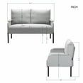 thumbnail image 4 of BSHTI Velvet Upholstery Loveseat Couch,2 Seating,Metal Frame,High-density Fam Seat Loveseat,Well in Apartments or Rooms with Limited Space(Beige), 4 of 17