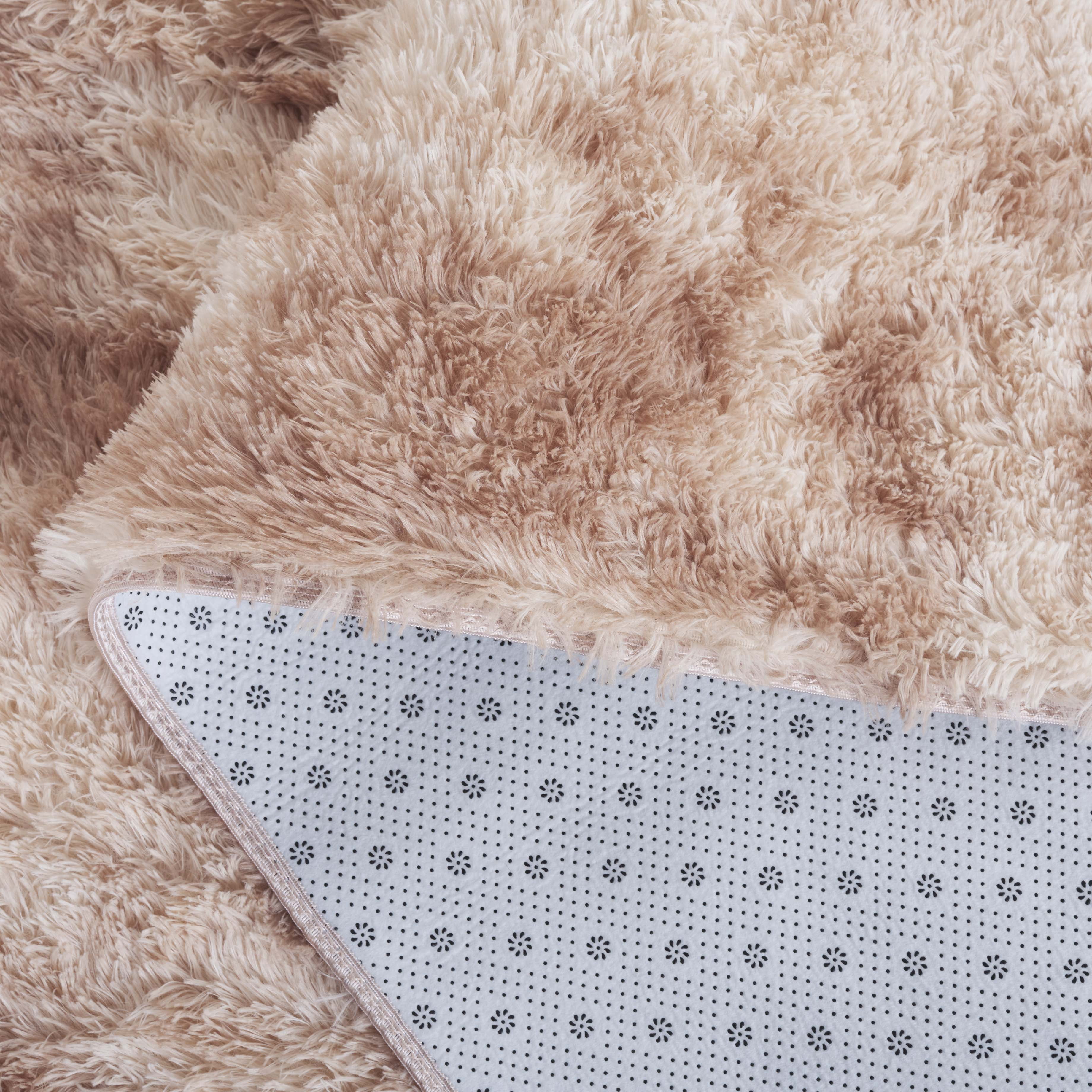 SAFAVIEH Rainbow Jaki Abstract Shag Area Rug, Beige, 4' x 6'