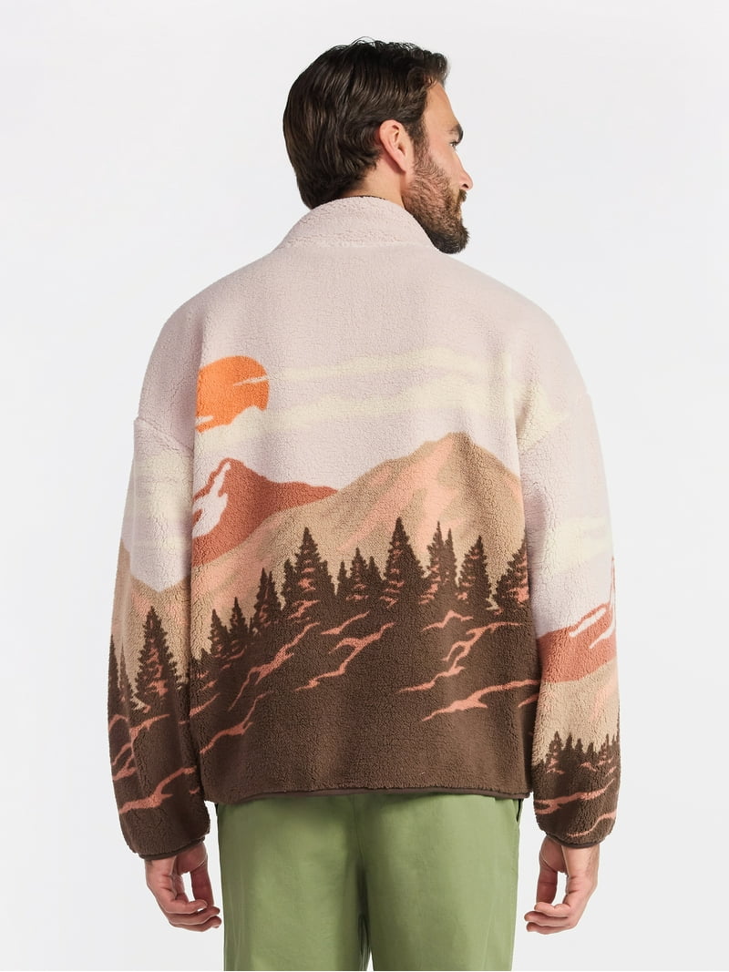 Yellowstone Men's & Big Men's Faux Shearling Quarter-Zip Jacket