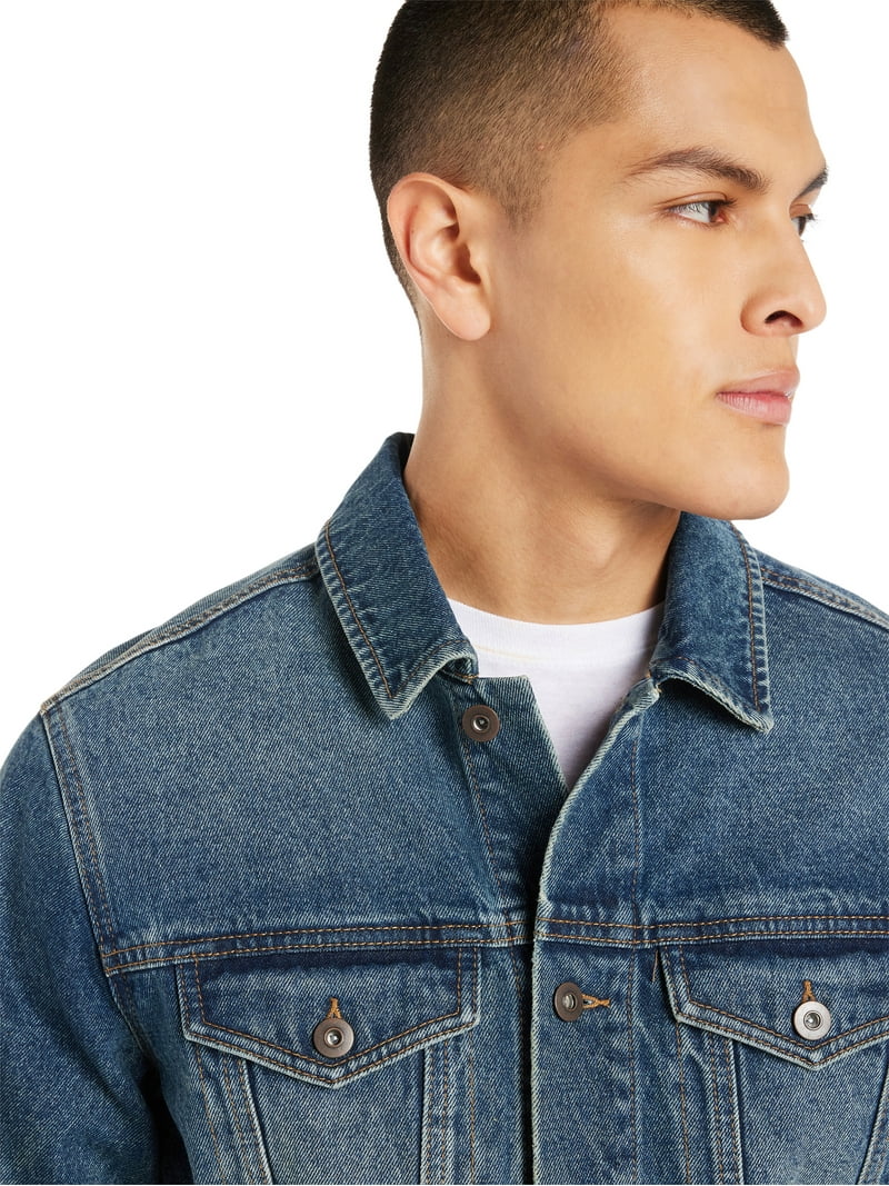 ジャケット・アウター LASER PROCESSED DENIM TRUCKER JACKET Lazer Men's Cotton Denim Trucker Jacket, Sizes S-2XL