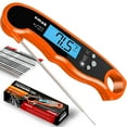 thumbnail image 1 of YWC-Digital Instant Read Meat Thermometer - Waterproof Kitchen Food Cooking Thermometer with Backlight LCD - Best Super Fast Electric Meat Thermometer Probe for BBQ Grilling Smoker Baking Turkey (Ora, 1 of 4