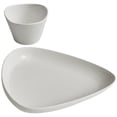 thumbnail image 4 of 1 Set Shaped Salad Plate Irregular Porcelain Plates Food Storage Plate with Sauce Cup, 4 of 8