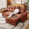 thumbnail image 7 of 77" Queen Size Sofa Bed, Loveseat Sleeper Sofa with Pull Out Bed and USB, 2 Seater Convertible Small Couch for Living Room Bedroom Apartment (Brown, Chenille), 7 of 7