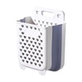 thumbnail image 2 of Foldable Hanging Laundry Basket Wall Mount Dirty Clothes Hamper Collapsible Storage Bin for Bathroom Bedroom 14.17x11x5.9 Inch, 2 of 7