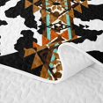 thumbnail image 5 of Erosebridal Cow Print Quilt King, Boho Aztec Triangle King Coverlet Set, 3pcs, 5 of 7