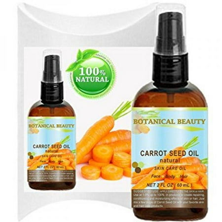 CARROT SEED OIL 100 % Natural Cold Pressed Carrier Oil. 2 Fl.oz.- 60 ml. Skin, Body, Hair and Lip Care. One of the best oils to rejuvenate and regenerate skin tissues. by Botanical