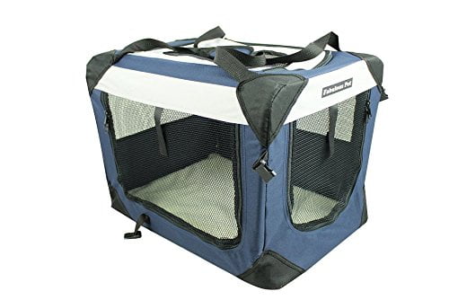 Navy/Tan Soft Side Pet Crate 