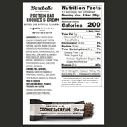 Barebells Protein Bars with 20g High Protein, 1.9oz Bars, Cookies & Cream - 12 Count
