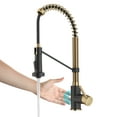thumbnail image 2 of KRAUS Bolden Touchless Sensor Commercial Style 2-Function Single Handle Pull Down Kitchen Faucet in Brushed Brass / Matte Black, 2 of 8