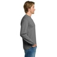 thumbnail image 4 of Gildan Heavy Cotton Men Long Sleeve T-Shirt, Comfortable Crewneck Classic Fit, Graphite Heather, XL, 4 of 5