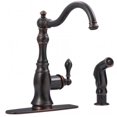thumbnail image 1 of Ultra Faucets UF11245 Bronze Single Handle Kitchen Faucet With Side Spray, 1 of 1