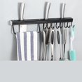thumbnail image 3 of Space Aluminum Kitchen Hook With Knife Slot Storage Rack Hole Free Wall Hanging Rod Row Hook Storage Rack Bathroom Living Room Clothes Hook Pendant, 3 of 5