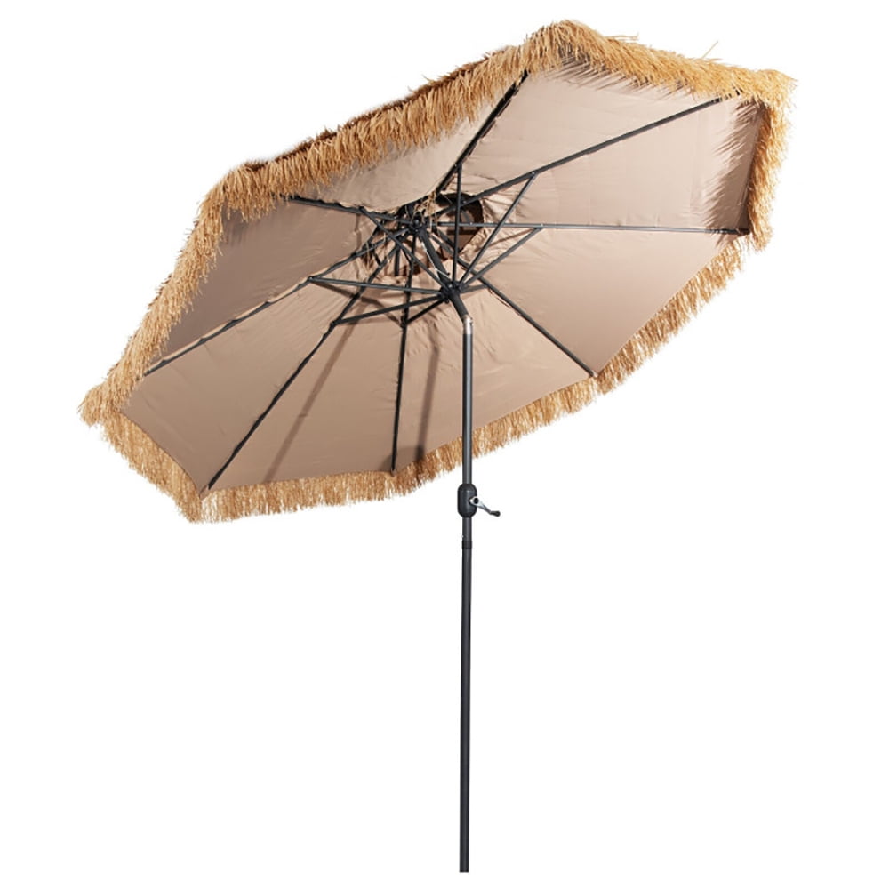 Aimee Lii 10 Feet Hawaiian Style Thatched Tiki Patio Umbrella for Beach and Poolside, Patio Table Umbrella