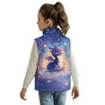 thumbnail image 2 of Xixirimido Cute Dragon Starry Night Pattern Girls Boys Fleece Vest Kids Zip-up Vest Sleeveless Stand Collar Jacket with Pockets Fall Winter Outerwear for 5-6, 2 of 7