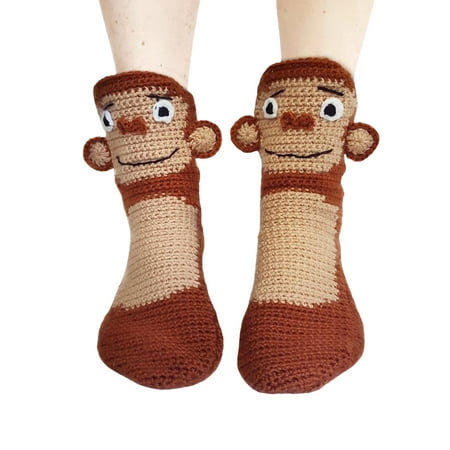 

TFFR Women Winter Autumn Casual Socks Cartoon Animal Style Patchwork Non-Slip Floor Socks