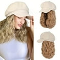 thumbnail image 4 of YEKEYI Beret Hat with Hair Newsboy Cap with Bob Hair Extensions Hat Wig Visor Beret Short Curly Wavy Hairpiece for Women, 4 of 9