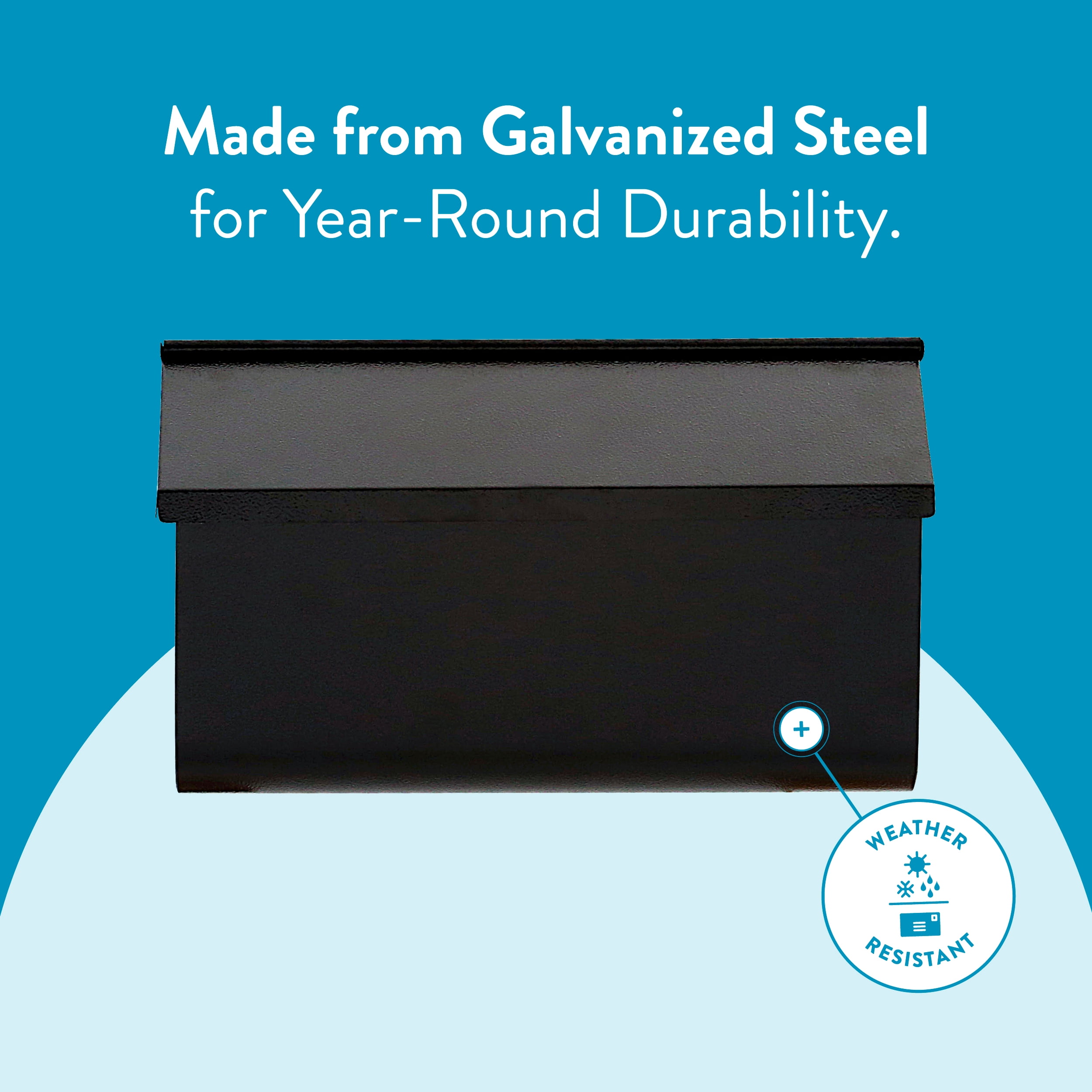 Architectural Mailboxes Woodlands Galvanized Steel, Medium, Wall-Mount Mailbox in Black