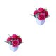 thumbnail image 4 of Moyic Aspecto realista: arreglo de flores artificiales para el hogar o el jardín, planta en maceta, bonsái. Rosa roja 2piezas, 4 of 6