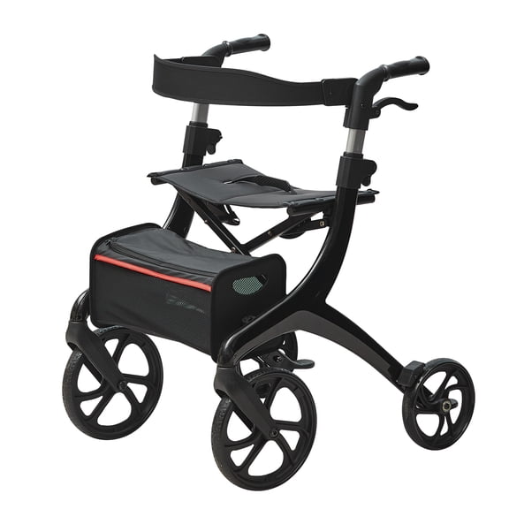 KFFKFF 300 lb Capacity Folding Walker Aluminum Rolling for Seniors